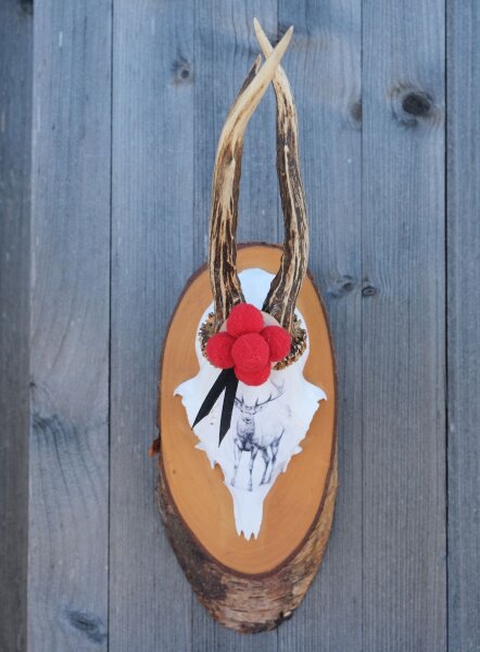 Wildes Design: Rehgeweihe mit Seele "Schwarzwald I Hirsch 2"