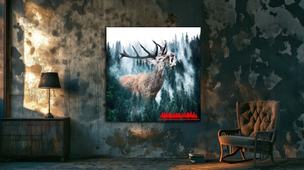 Jan Walter Schwarzwald Pop-Art "Hirsch im Wald"