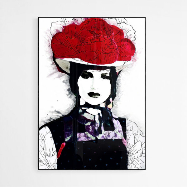 papercut - "Schwarzwaldmädel Aquarell & Ink Pfingstrose"